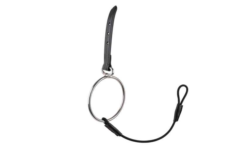 Obroč za vajeti Roger Ring Large – črn usnjen obroč za vajeti Cob/Full